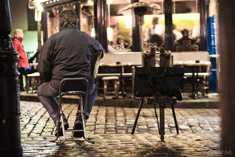 Paris Montmartre in front of 'Le Clairon des Chasseurs' restaurant